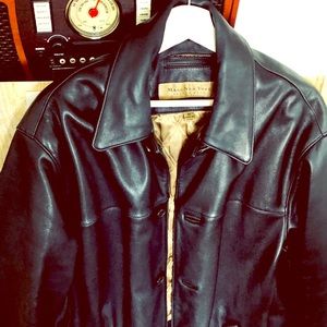 Marc Mew York Blk Leather Coat. High grade leather